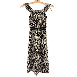 Bebe Girls Jumpsuit Sz Medium (5/6) Black & Pink Zebra Print Logo Stretchy  EUC